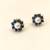 Certified natural freshwater pearls jewellery pearl and blue sapphire floral stud earrings in gold tone flower cluster