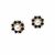 Certified natural freshwater pearls jewellery pearl & blue sapphire floral stud earrings, gold-toned flower design
