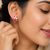 Certified natural freshwater pearls jewellery ruby & pearl stud earrings for women, gold-toned floral oval ruby stones.