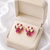 Certified natural freshwater pearls jewellery ruby & pearl stud earrings for women, gold-toned floral oval ruby stones.