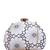 White and grey floral embroidery fabric clutch