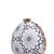 White and grey floral embroidery fabric clutch