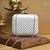 White sequins zigzag embroidery clutch