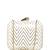 White sequins zigzag embroidery clutch