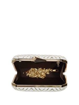 White sequins zigzag embroidery clutch 4