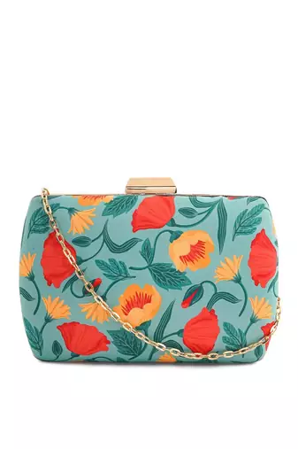 Floral bloom printed clutch for women