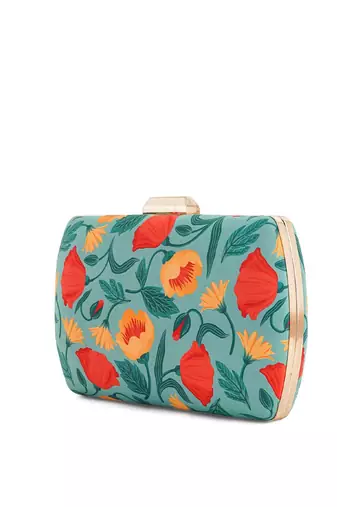 Floral bloom printed clutch for women