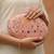 Pink printed oval clutch bag for women