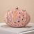 Pink printed oval clutch bag for women