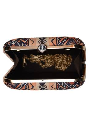 Geometrical pattern printed clutch bag for women 4