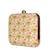 Yellow and pink patterned printed clutch bag for women