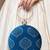 Blue based silver sequins and threadwork embroidery clutch