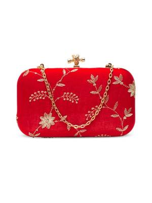 Royal red blossom clutch bag for women 2