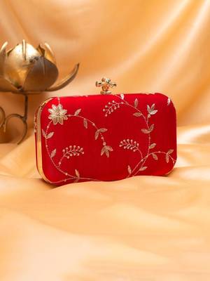 Royal red blossom clutch bag for women 3