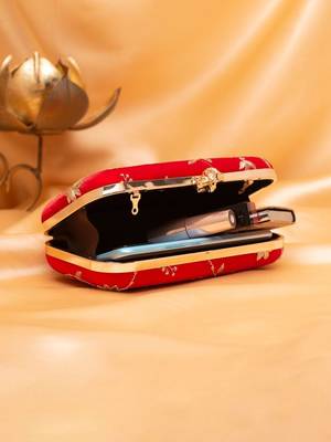 Royal red blossom clutch bag for women 4