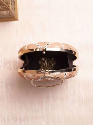 Light peach based sequins embroidery clutch 4