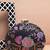 Black floral threadwork party clutch bag for women