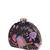 Black floral threadwork party clutch bag for women