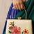 Printed ivory blossom clutch with hand embroidery