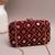 Red based golden sequins embroidery clutch