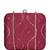 Red based silver sequins pattern embroidery clutch