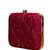Red based silver sequins pattern embroidery clutch