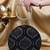 Black based golden sequins and threadwork embroidery clutch