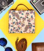 Colorful peacock printed suitcase style