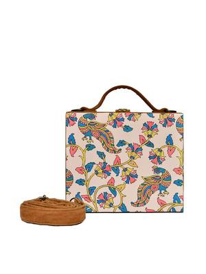 Colorful peacock printed suitcase style 2