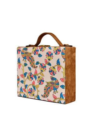 Colorful peacock printed suitcase style 3