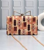 Ornate elegance printed clutch bag for women