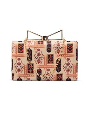 Ornate elegance printed clutch bag for women 2