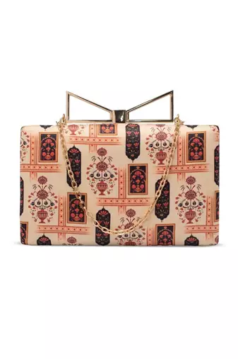 Ornate elegance printed clutch bag for women