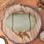 Green elegant capsule frame embroidery clutch