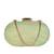 Green elegant capsule frame embroidery clutch