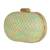 Green elegant capsule frame embroidery clutch