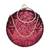 Red round embroidered clutch bag for women