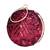 Red round embroidered clutch bag for women