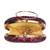 Red round embroidered clutch bag for women