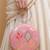 Pink based silver sequins embroidery clutch