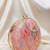 Pink based silver sequins embroidery clutch