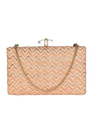 Pink elegant embroidery clutch bag for women 2