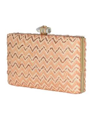 Pink elegant embroidery clutch bag for women 3