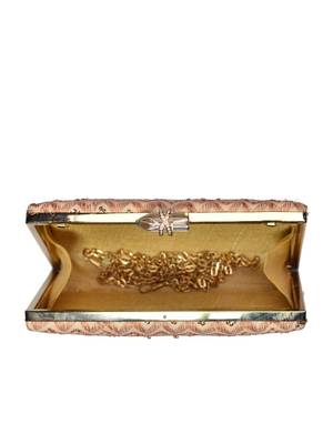 Pink elegant embroidery clutch bag for women 4