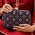 Royal blue ethnic floral pattern chain strap printed clutch