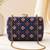 Royal blue ethnic floral pattern chain strap printed clutch