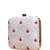  white & red floral embroidery clutch bag for women with detachable strap