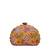  yellow  purple embroidered half moon clutch
