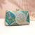  teal & aqua floral clutch bag for women