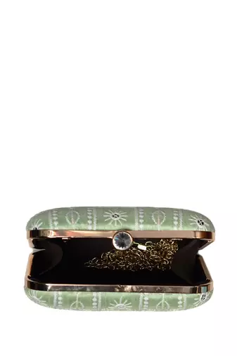  embroidered box clutch bag for women